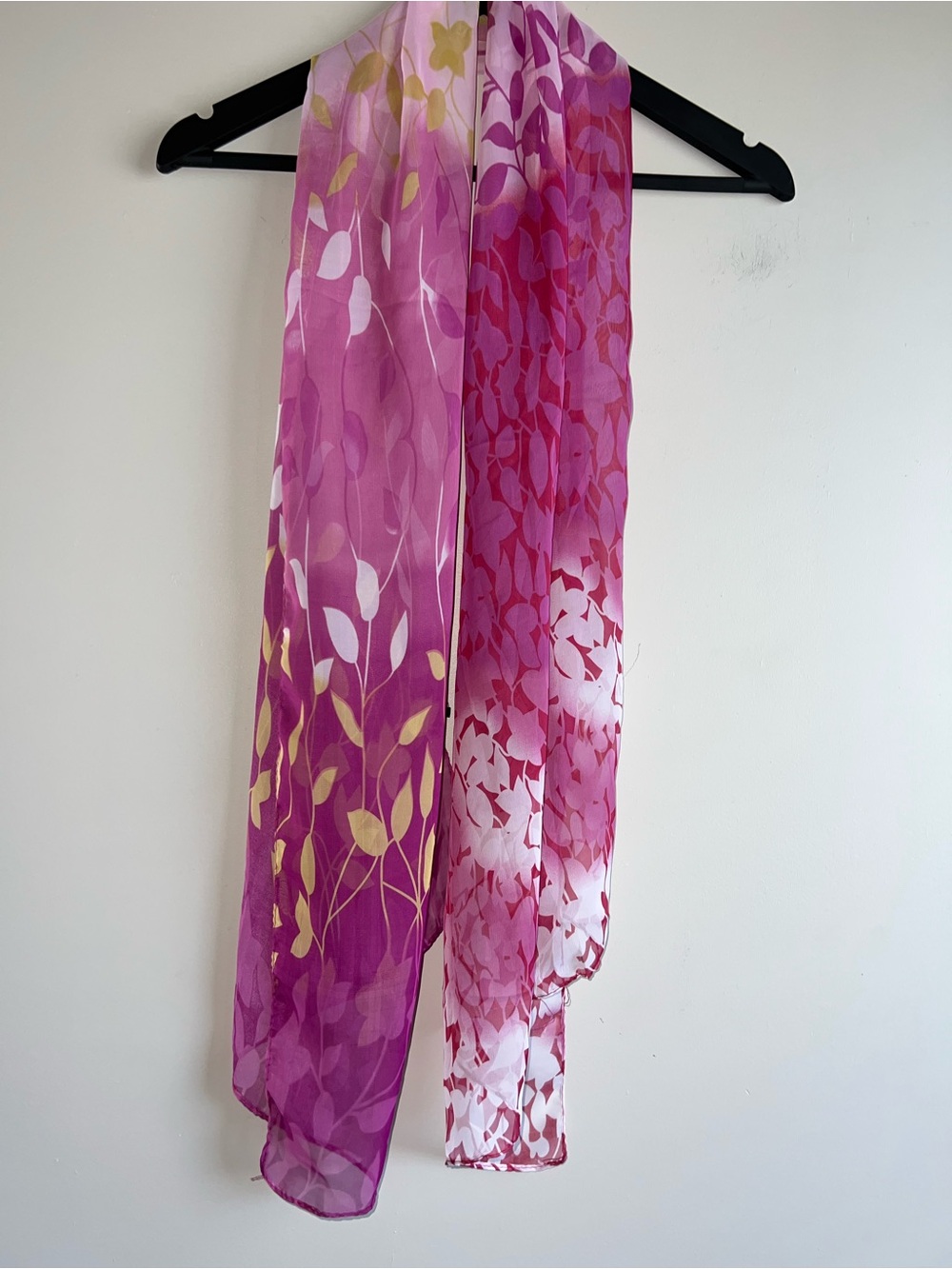 5/$20 Christina C Pink Purple Yellow Floral Sheer Lightweight Scarf Wrap Y2K - Picture 2 of 3